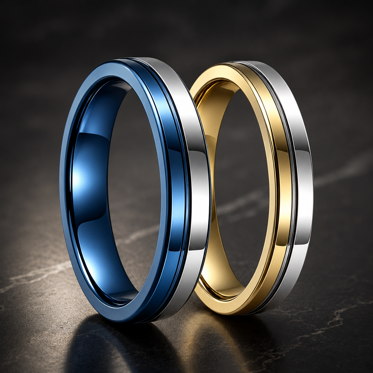 4mm Two-Tone Tungsten Ring