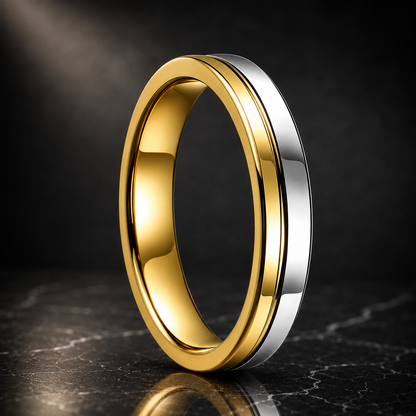 4mm Two-Tone Tungsten Ring