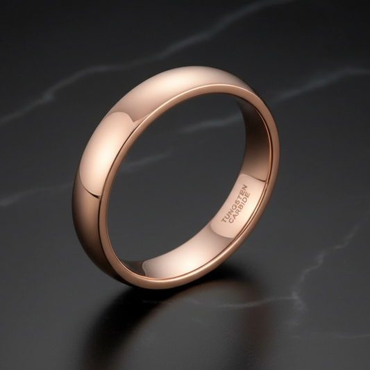 4mm Vintage Rose Gold Tungsten Carbide Engagement Ring