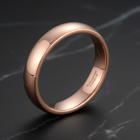 4mm Vintage Rose Gold Tungsten Carbide Engagement Ring