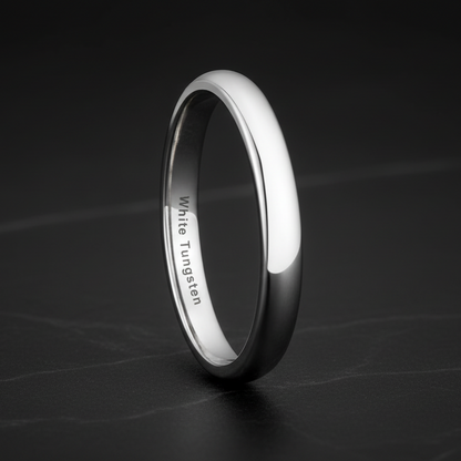 4mm White Tungsten Engagement Ring
