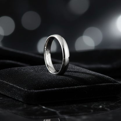 4mm White Tungsten Engagement Ring