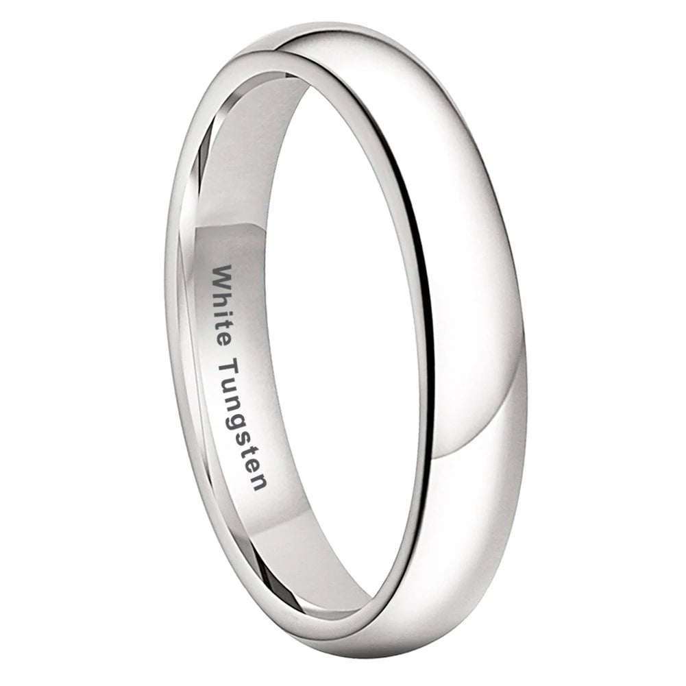 4mm White Tungsten Engagement Ring