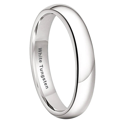 4mm White Tungsten Engagement Ring