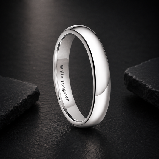 4mm White Tungsten Ring