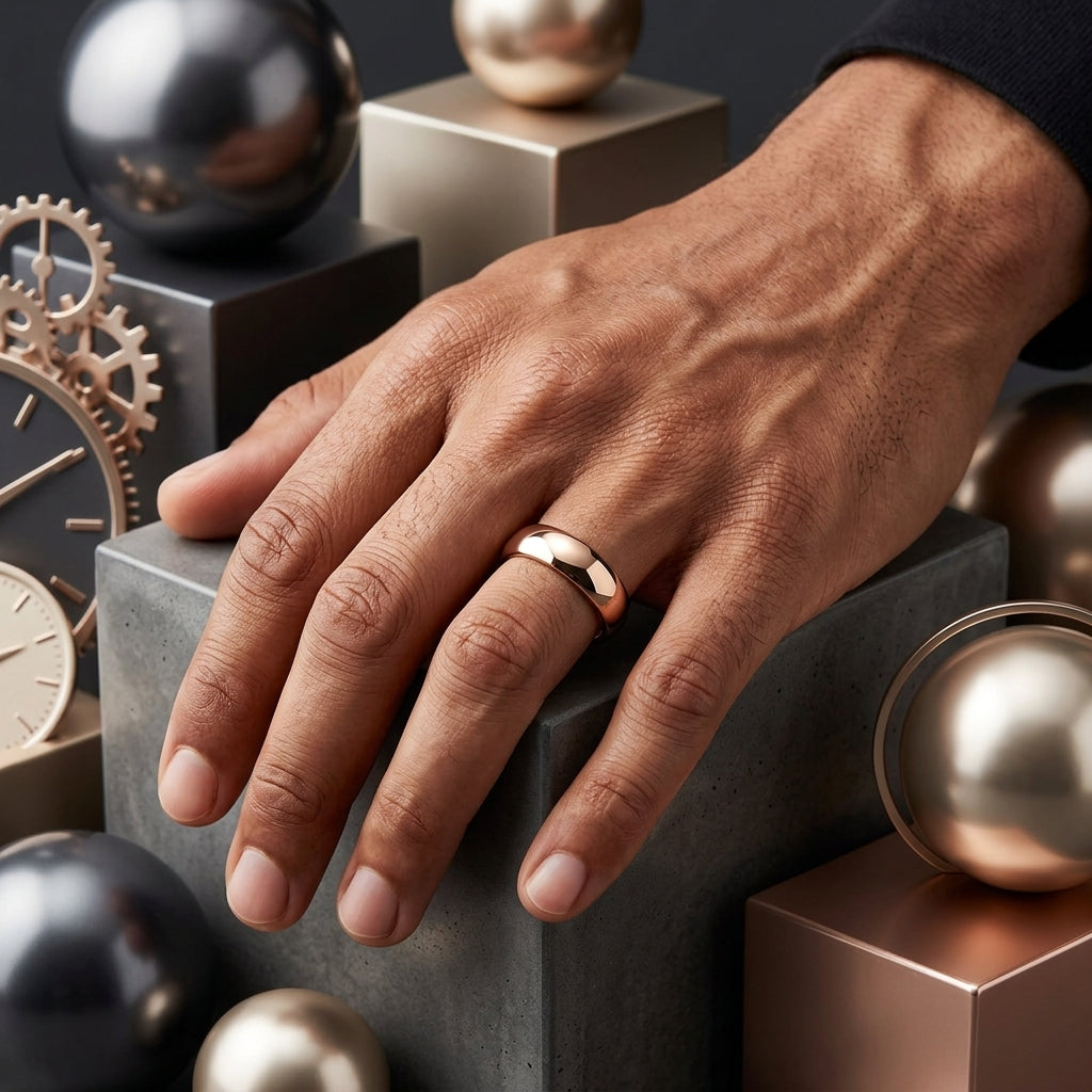 5MM Rose Gold Tungsten Ring