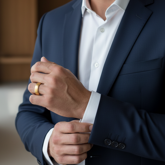 5mm Brushed Gold Tungsten Engagement Ring