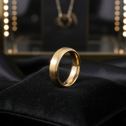 5mm Gold Tungsten Carbide Engagement Ring - RealTungsten