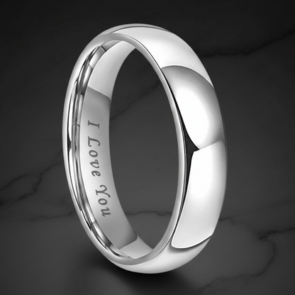 5mm Tungsten Ring I Love You Engraved