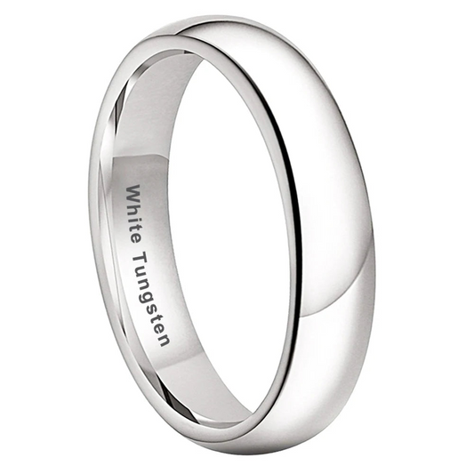 5mm White Tungsten Engagement Ring