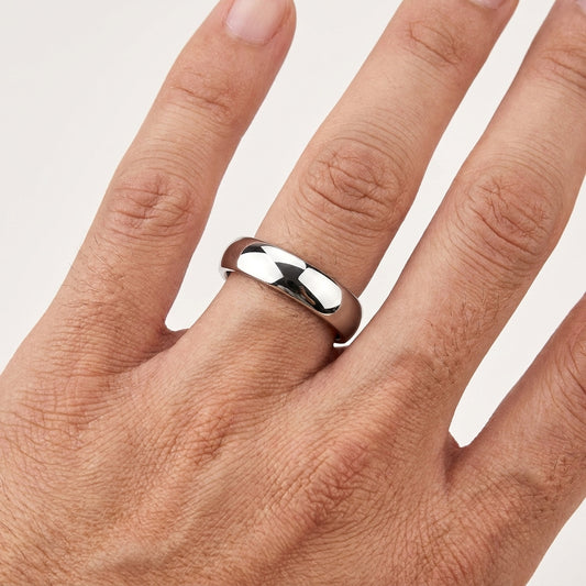 5mm White Tungsten Ring