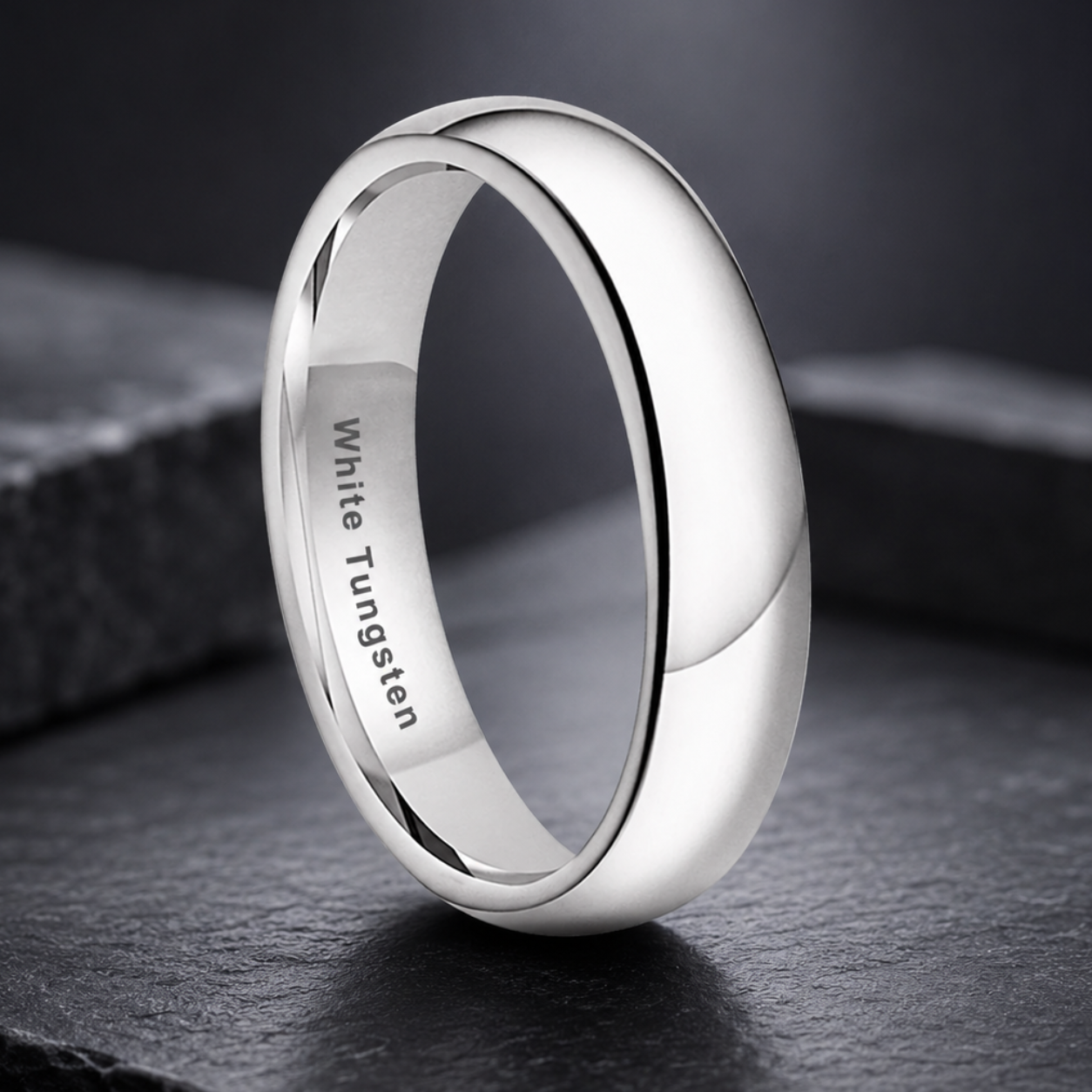 5mm White Tungsten Ring