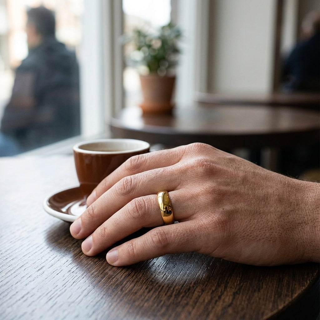 6MM Gold Tungsten Wedding Band