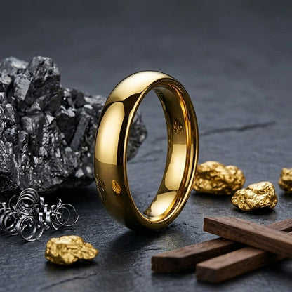 6MM Gold Tungsten Wedding Band
