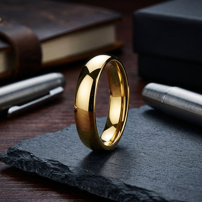 6MM Gold Tungsten Wedding Band