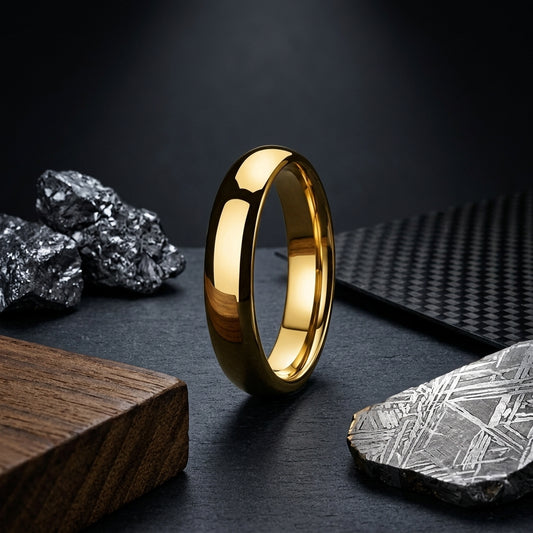 6MM Gold Tungsten Wedding Band