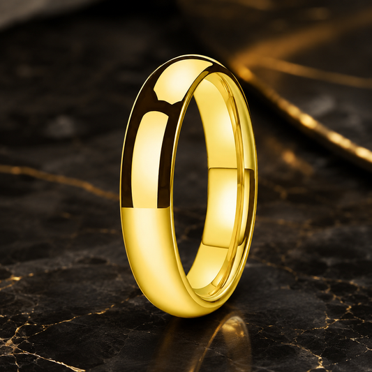 6MM Gold Tungsten Wedding Band