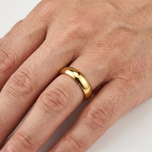 6MM Gold Tungsten Wedding Band