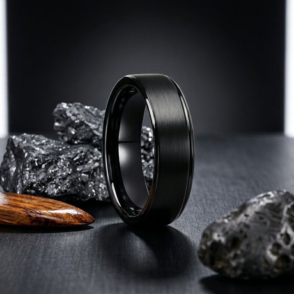 6mm Black Tungsten Ring