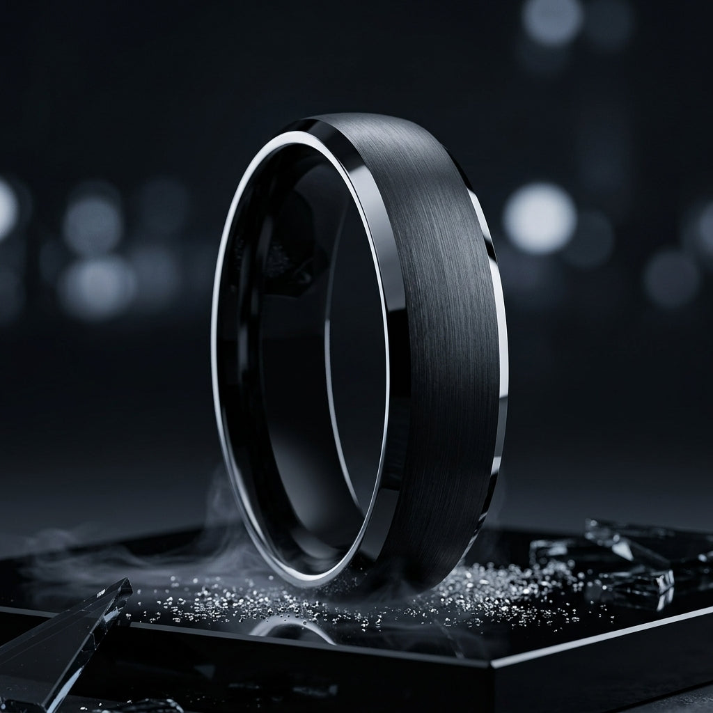 Black Tungsten Promise Ring