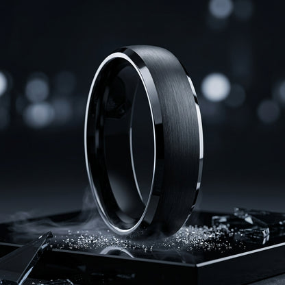 Black Tungsten Promise Ring