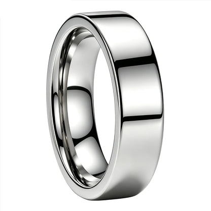 High Polished Flat Tungsten Wedding Band