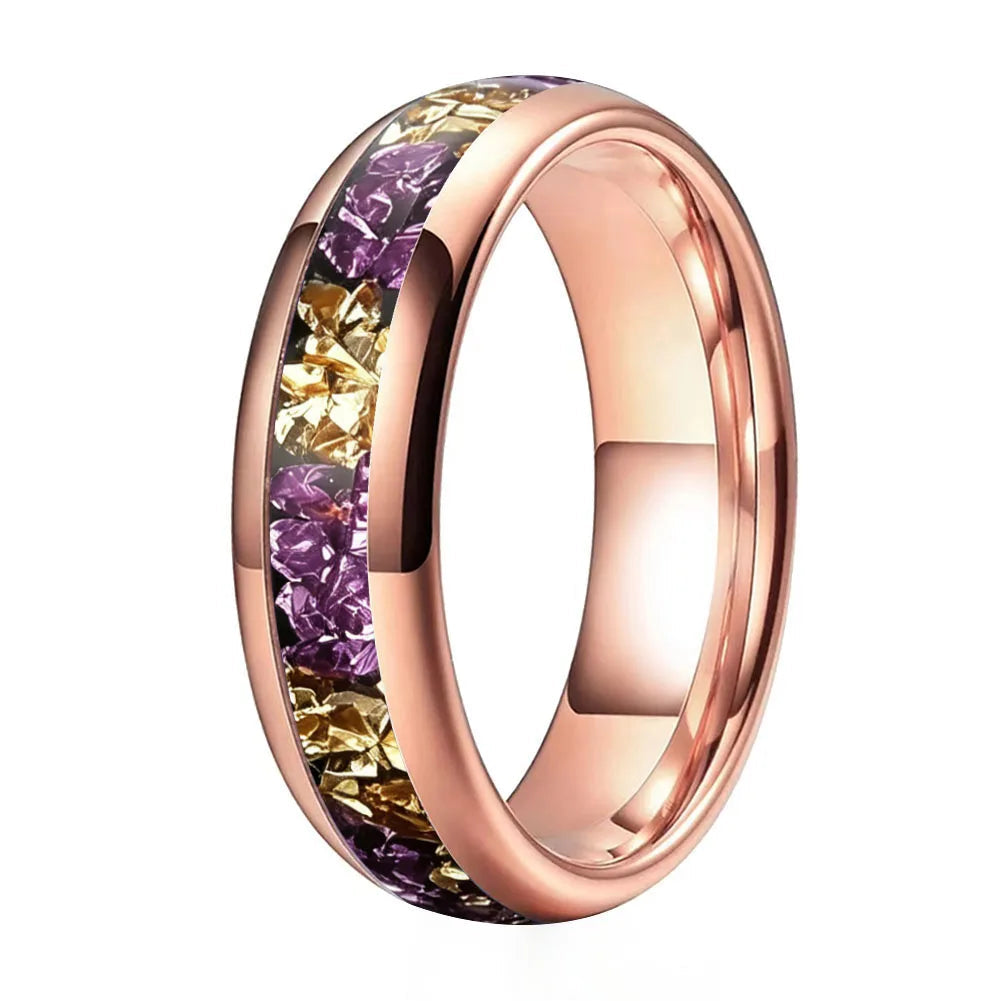 6mm Purple and Gold Tungsten Ring