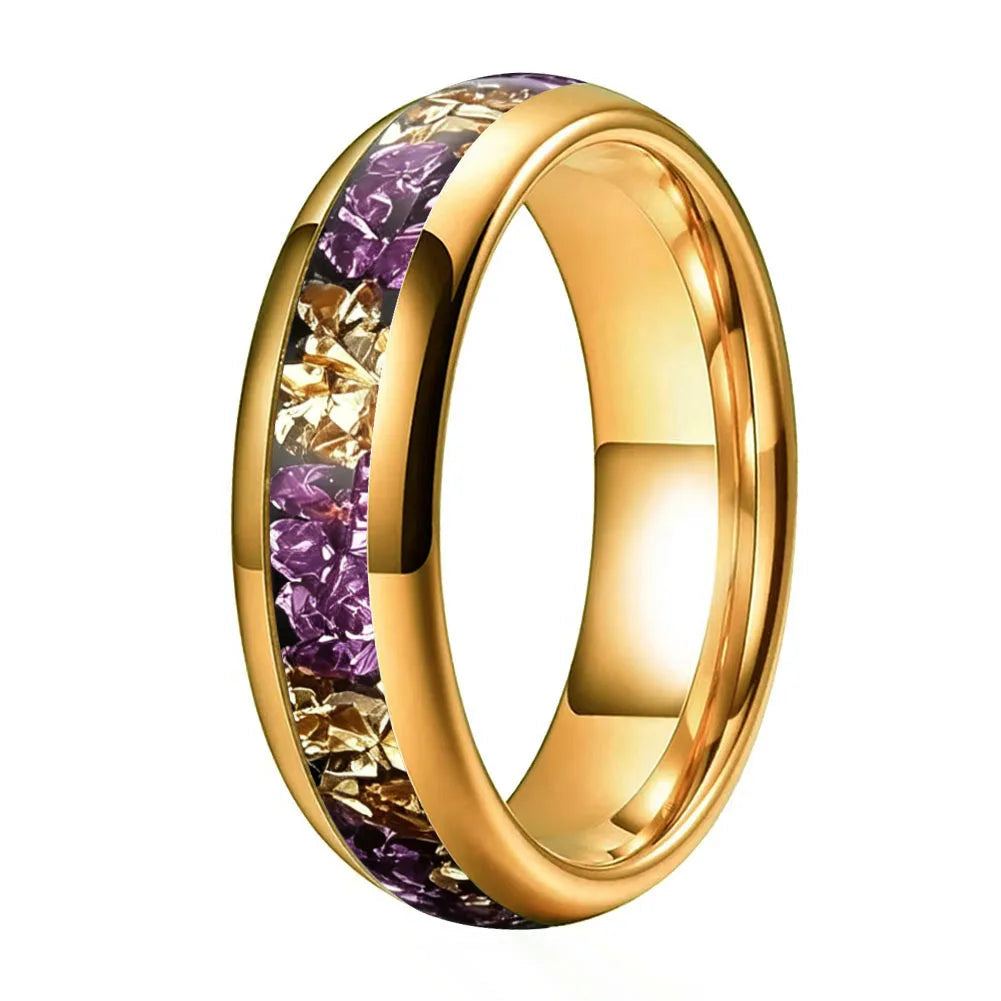 6mm Purple and Gold Tungsten Ring