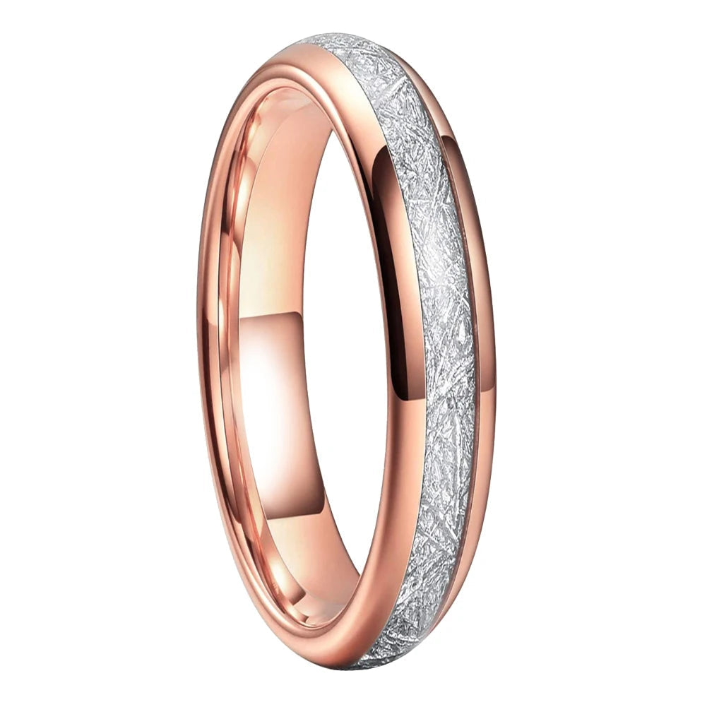 Tungsten Ring with Meteorite Inlay
