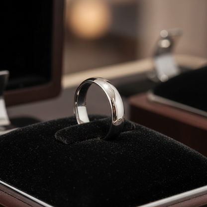 6mm White Tungsten Men’s Wedding Band