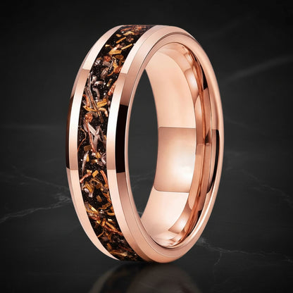 6mm Black Sand Copper Steel Foil Tungsten Ring
