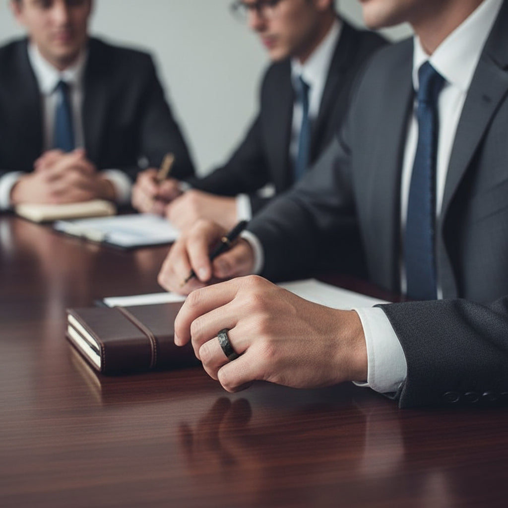 6mm_Black_Hammered_Tungsten_Ring