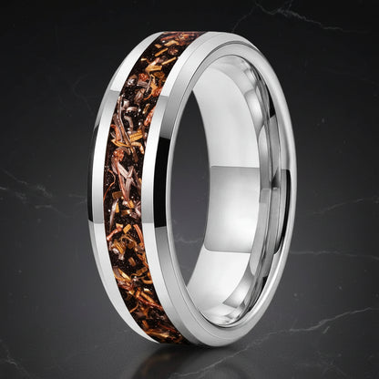 6mm Black Sand Copper Steel Foil Tungsten Ring