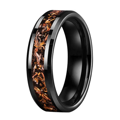6mm Black Sand Copper Steel Foil Tungsten Ring