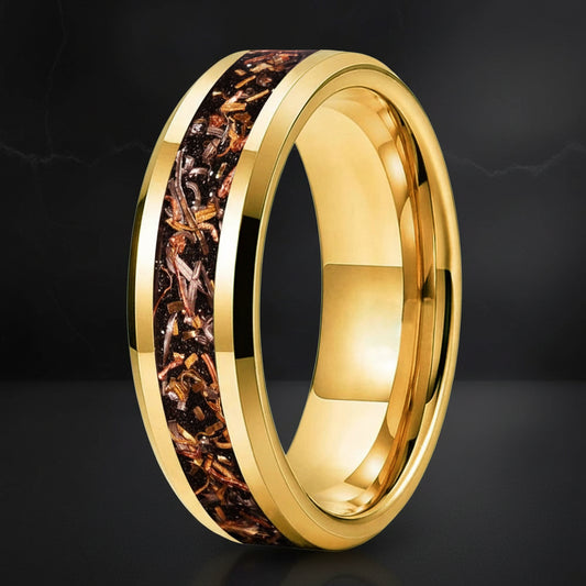 6mm Black Sand Copper Steel Foil Tungsten Ring