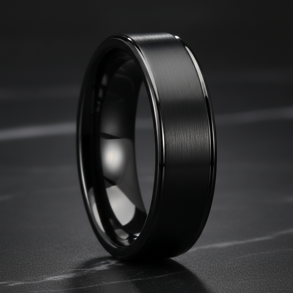 6mm Black Tungsten Ring