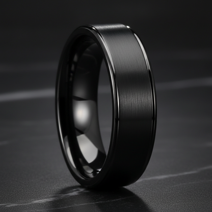 6mm Black Tungsten Ring