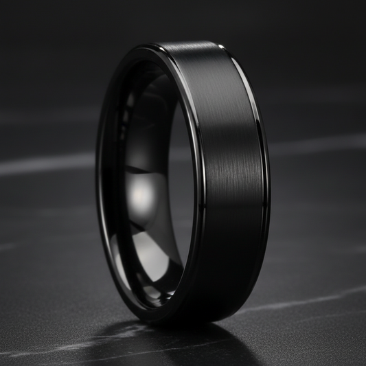 6mm Black Tungsten Ring