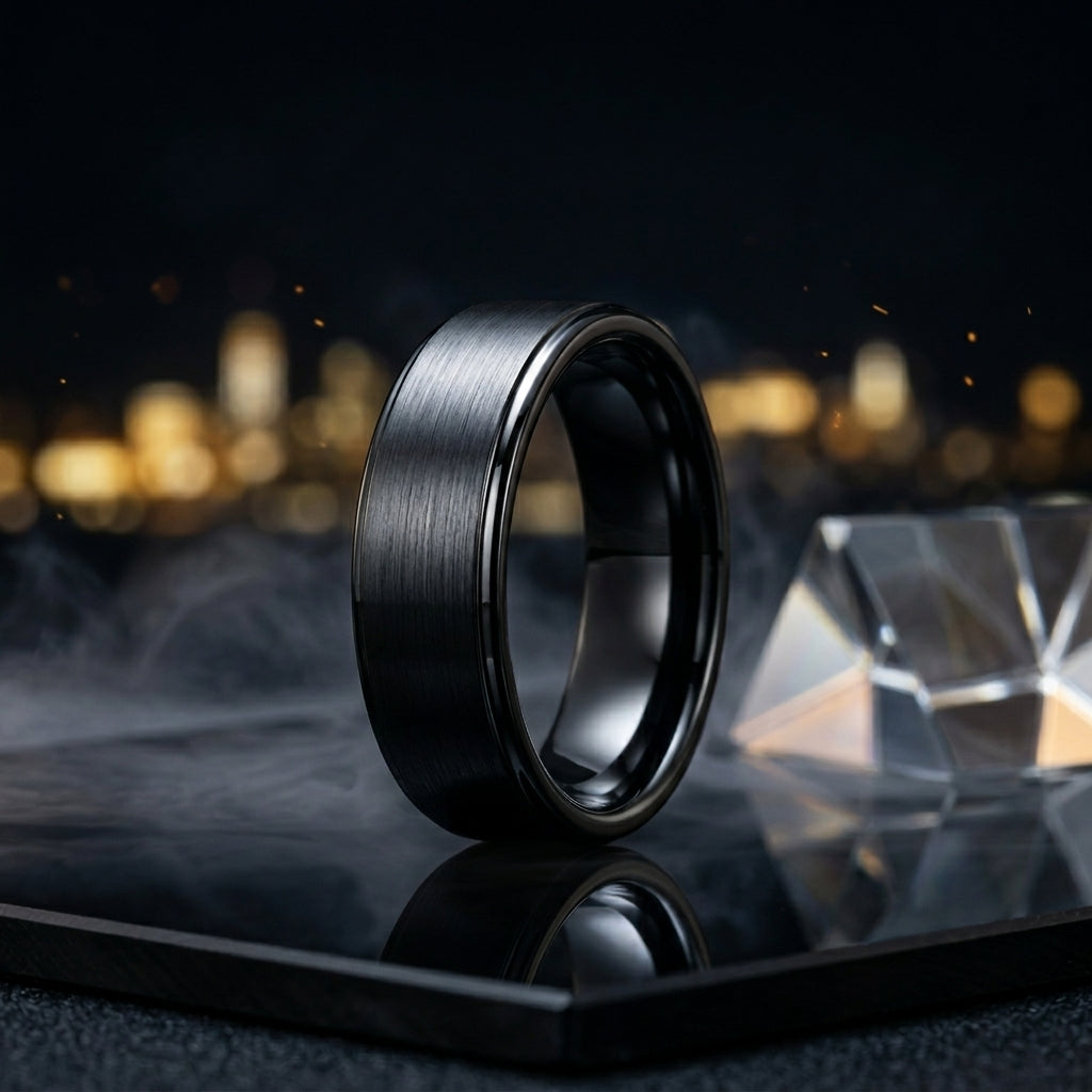 6mm Black Tungsten Ring