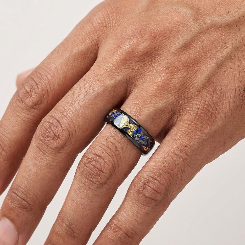 6mm Blue Sandstone Tungsten Ring