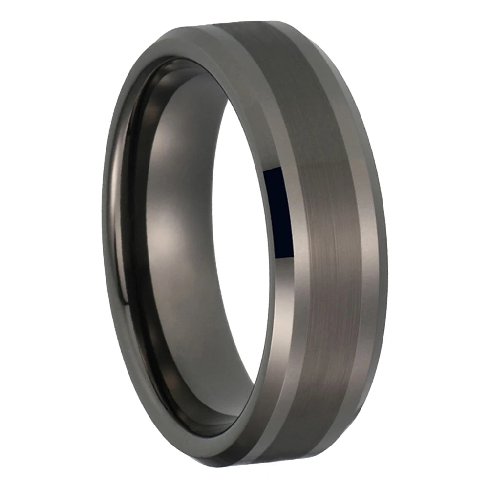 6mm Brushed Tungsten Wedding Band