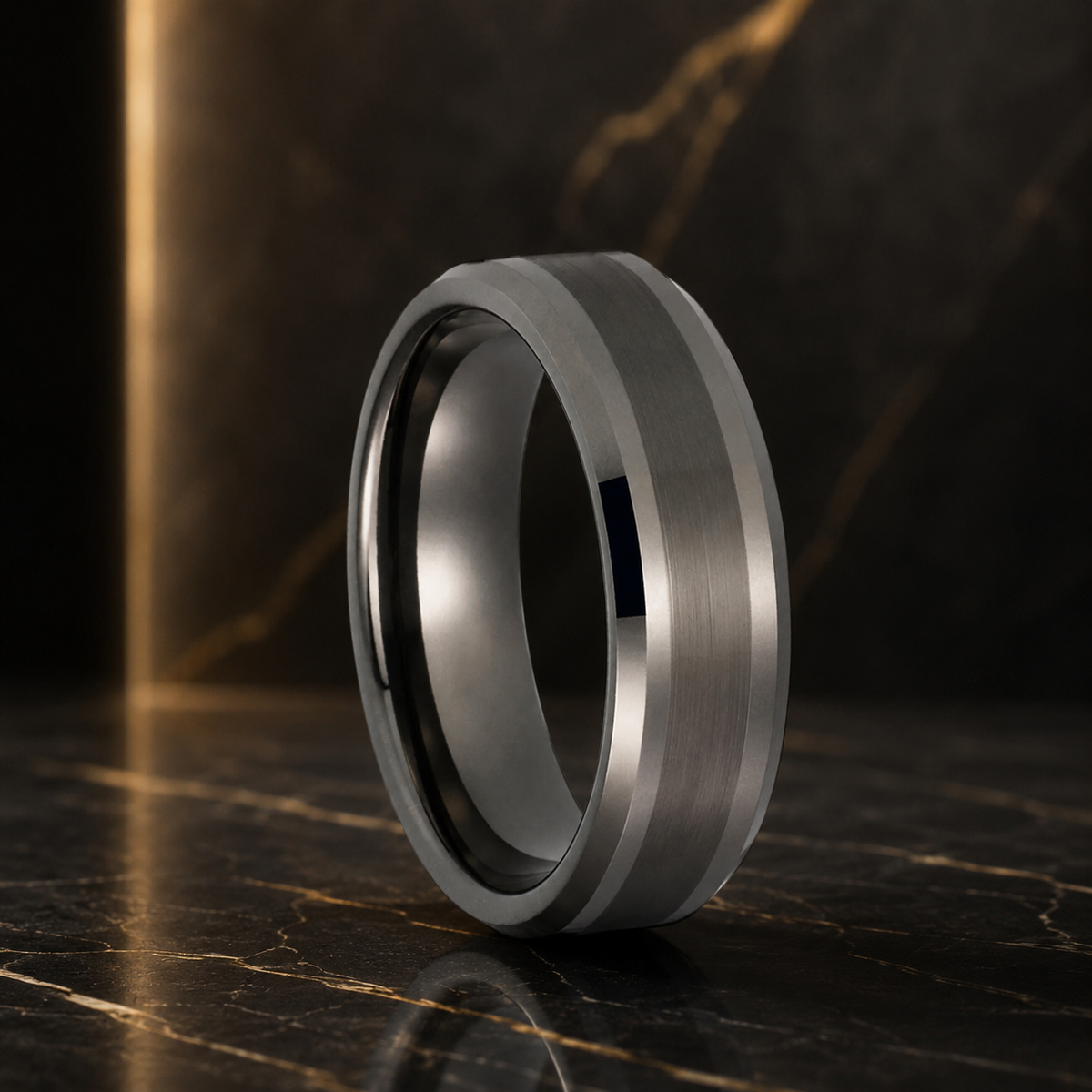 6mm Brushed Tungsten Wedding ring