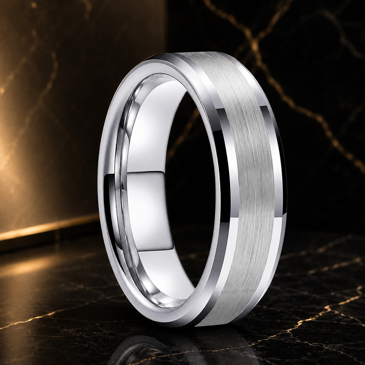 6mm Brushed Tungsten Wedding ring