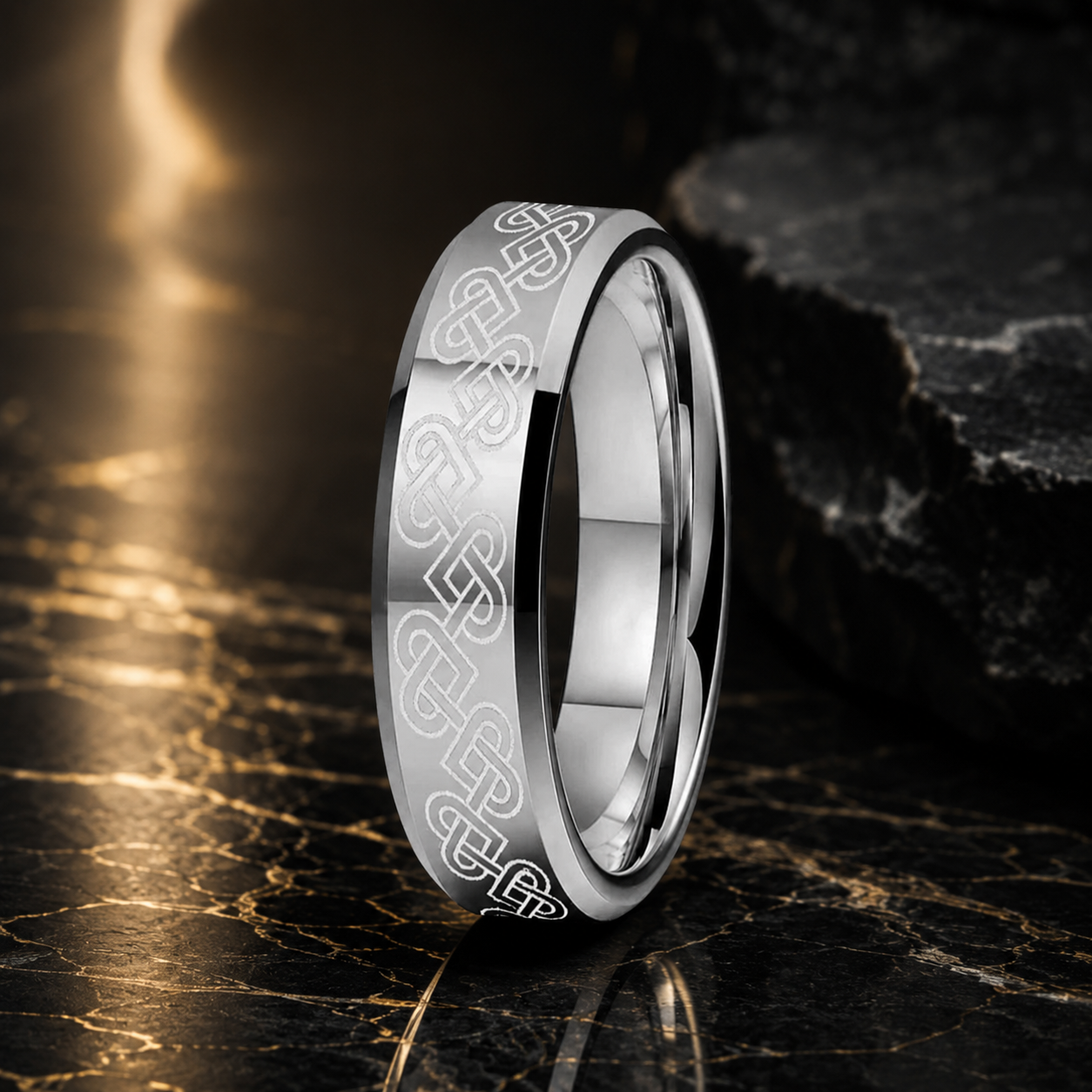 6mm Celtic Knot Tungsten Ring