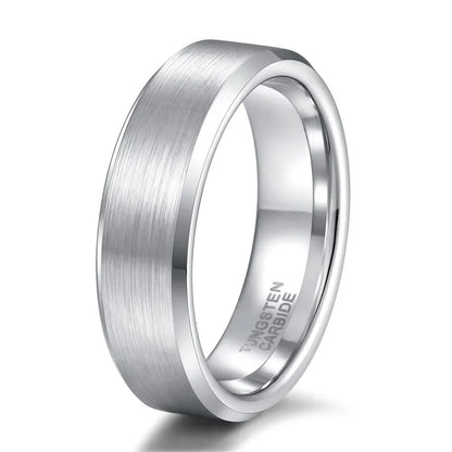 6mm Men silver Tungsten Engagement Ring