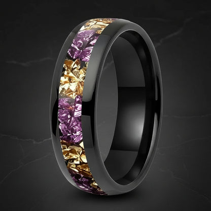 6mm Purple and Gold Tungsten Ring