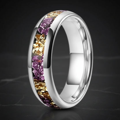 6mm Purple and Gold Tungsten Ring