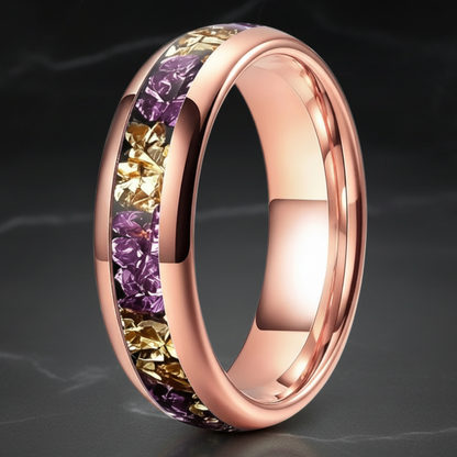 6mm Purple and Gold Tungsten Ring