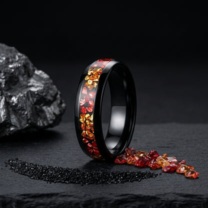 6mm Red and Gold Tungsten Ring