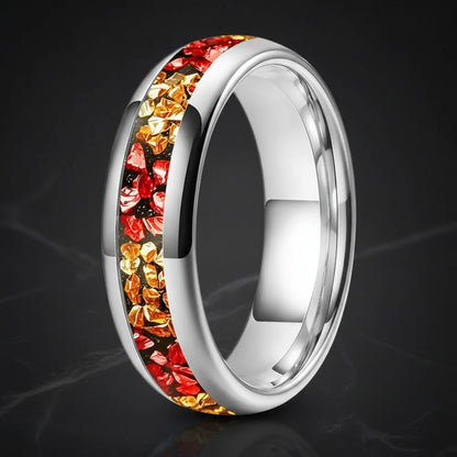 6mm Red and Gold Tungsten Ring